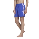 adidas originals 3-Stripes Badehose blau / weiß