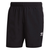 adidas 3-Stripes Badehose schwarz / weiß