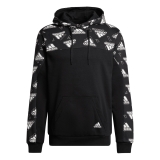 adidas M FL GFX Hoodie schwarz / weiß