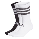 adidas 3-Stripes glitzer Crew Socken weiß / schwarz / glitzer