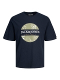 Jack &  Jones Jorcrayon branding tee ss dunkelblau / grün